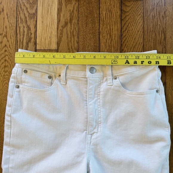 J. Crew Stovepipe Straight Raw Hem White Jeans Denim Signature Stretch 28 - Picture 10 of 15